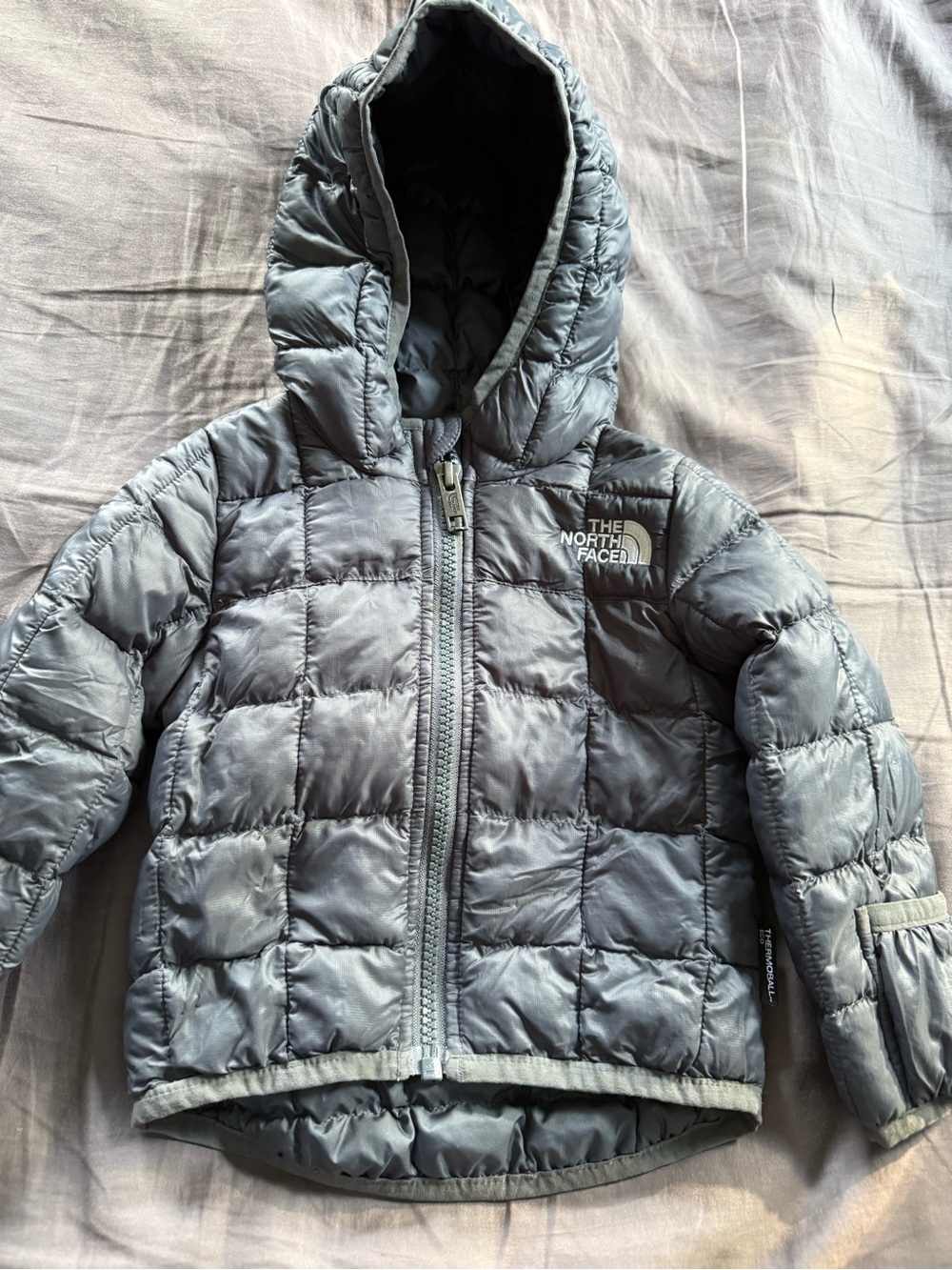 The North Face Kids' Gray Puffer Jacket with Hood 3-6 Months
